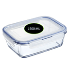 Taper Tupper Hermético Vidrio Comida 1.500ml 2