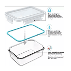 Taper Tupper Hermético Vidrio Comida 1.500ml 3