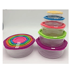 Set 5 Taper Cierre Hermético Tupper Contenedor Comida Redondo 3