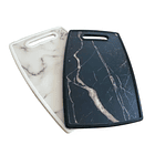 Tabla Cortar Plástica Profesional Diseño De Mármol Negra 3