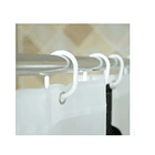 Cortina De Baño Blanca 100% Impermeable +12 Argollas Blancas 2