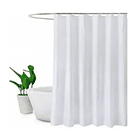 Cortina De Baño Blanca 100% Impermeable +12 Argollas Blancas 3