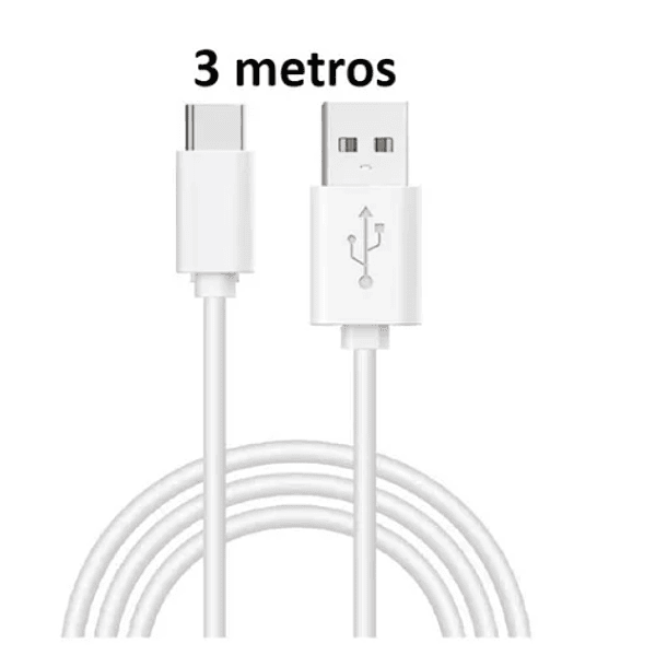 Cable Tipo C 3 Metros Carga Rapida Y Datos