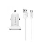 Cargador Usb 2 Puerto Para Auto + Cable Tipo C- Blanco 3