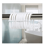 Set Kit Ganchos Argolla C Cortina Baño 12und Pvc Blanco 4