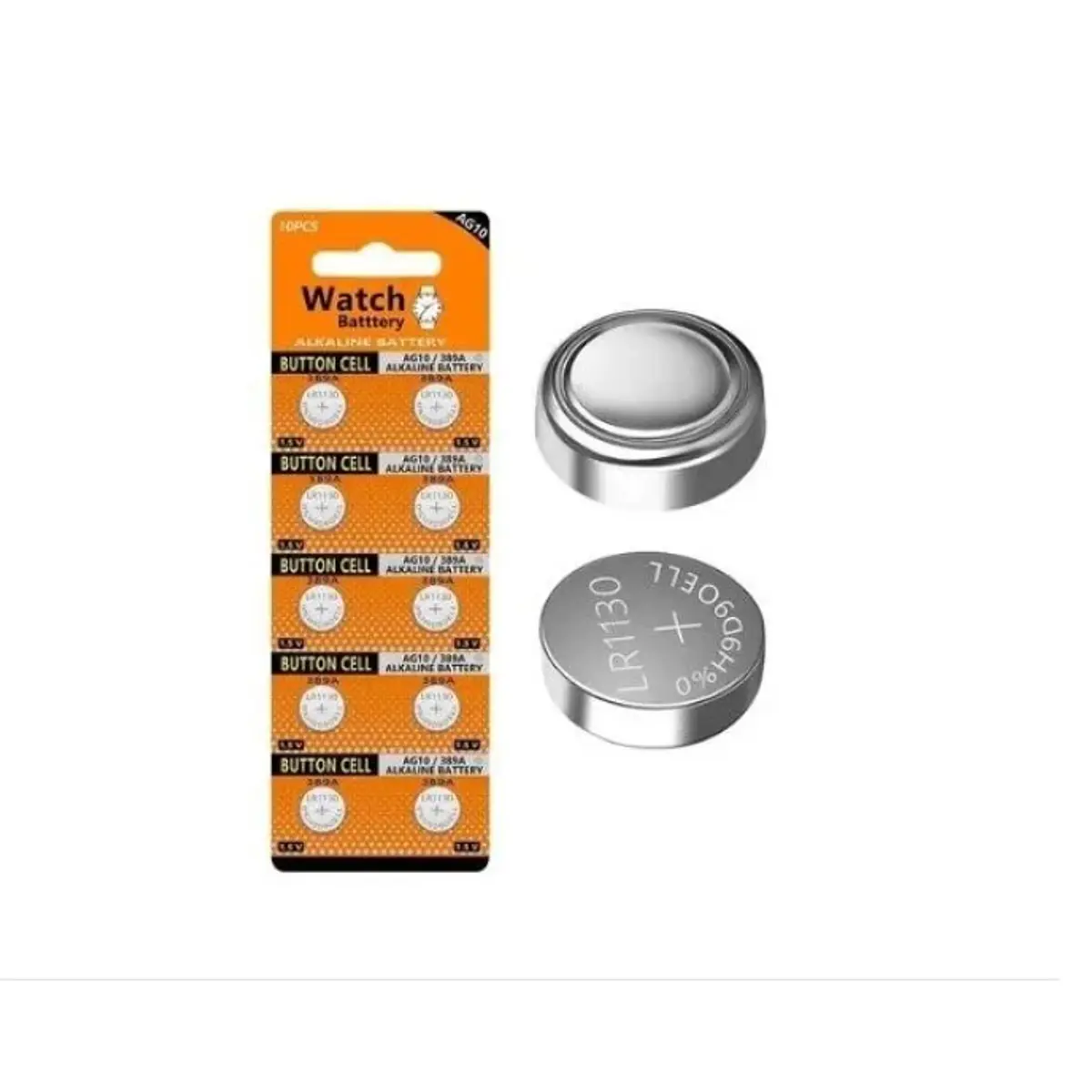 Pack 10 Pilas / Batería Ag10 389A LR1130W CX189 Alcalina de
