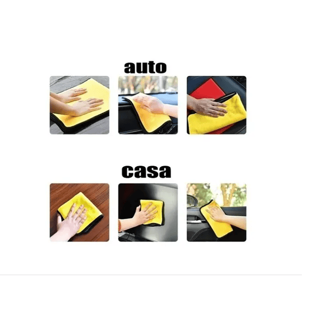 Pack 3 Paño Toalla Micro Fibra Profesional Autos, Cocina 4