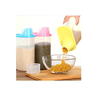 Set 2 Contenedores Tarro Taper Almacenamiento Tapa Medidora Varios Colores 1