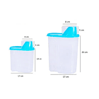 Set 2 Contenedores Tarro Taper Almacenamiento Tapa Medidora Varios Colores 3