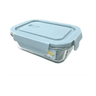 Set 3 Taper Fuente Vidrio Hermética Horno Refri Micro AZUL 2