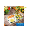 Tupper Herméticos De Vidrio Para Comida Taper Comida 2 Divisiones 1