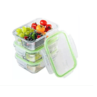Tupper Herméticos De Vidrio Para Comida Taper Comida 2 Divisiones 6