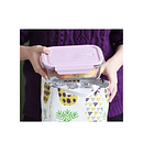 Set 3 Taper Fuente Vidrio Hermética Horno Refri Micro ROSA 2