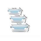 Set 3 Taper Fuente Vidrio Hermética Horno Refri Micro ROSA 4