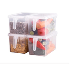 Organizador Refrigerador Transparente Con Tapa Y Mango 1