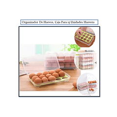 Organizador De Huevos, Caja Para 15 Unidades Huevera