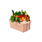 Organizador Cesta Para Frutas Verduras Abarrotes Con Tapa ROSA 1