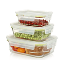 Set 3 Tupper Herméticos De Vidrio Para Comida Taper Comida 1