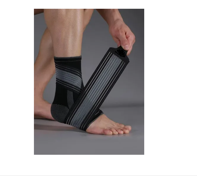 Tobillera Compresión Ajustable Con Elástica Negra.