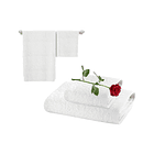 Juego De Toallas ( Mano + Baño ) Blanca Alta Calidad 1