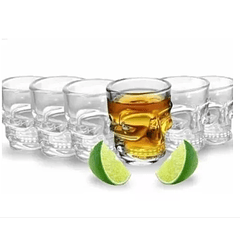 Vaso Shot Tequilero Calavera Vidrio Set 6 Pcs 65ml