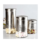 Set 3 Contenedores de Alimentos Hermeticos Metal Vidrio 2