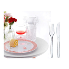 Set 24 Servicios Plástico Desechable Para Cumpleaños Fiestas 1