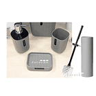 Set Baño 4 Piezas Taza Jabonera Dispensador Escobilla 2