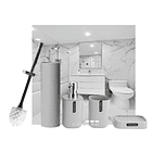 Set Baño 4 Piezas Taza Jabonera Dispensador Escobilla 3