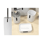 Set Baño 4 Piezas Taza Jabonera Dispensador Escobilla 3