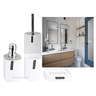 Set Baño 4 Piezas Taza Jabonera Dispensador Escobilla 4