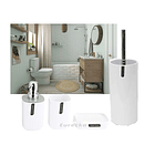 Set Baño 4 Piezas Taza Jabonera Dispensador Escobilla 1