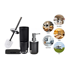 Set Baño 4 Piezas Taza Jabonera Dispensador Escobilla 5