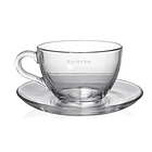 Taza Vidrio Con Asas Para Te Cafe Bebidas Con Plato 2