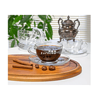 Taza Vidrio Con Asas Para Te Cafe Bebidas Con Plato 3