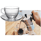 Taza Vidrio Con Asas Para Te Cafe Bebidas Con Plato 1