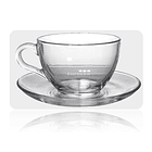 Taza Vidrio Con Asas Para Te Cafe Bebidas Con Plato 4