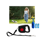 Correa Retractril 5mtrs+dispensador De Bolsas Para Mascotas 3
