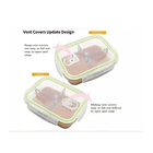 Taper Tupper De 3 Divisiones Vidrio Para Comida Con Válvula 3