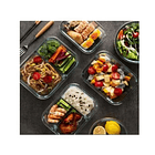 Taper Tupper De 3 Divisiones Vidrio Para Comida Con Válvula 4