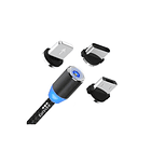 Cable Cargador Magnético Usb 3 En 1 Tipo-c Micro Usb 1