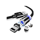 Cable Cargador Magnético Usb 3 En 1 Tipo-c Micro Usb 4