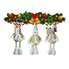 Pack 3 Monos Muñecos Navideños Patas Largas 60cm Pascuero