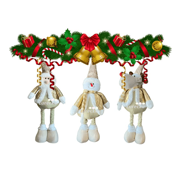Pack 3 Monos Muñecos Navideños Patas Largas 60cm Pascuero 1