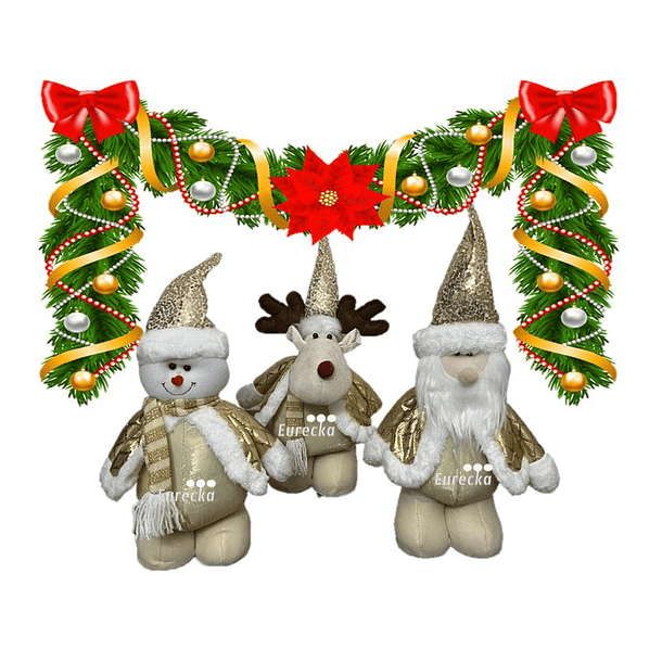 Pack 3 Monos Muñecos Navideños Patas Largas 60cm Pascuero 6