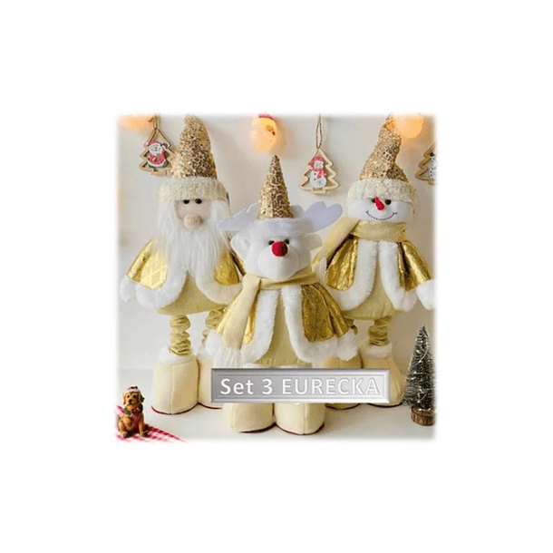 Pack 3 Monos Muñecos Navideños Patas Largas 60cm Pascuero 2