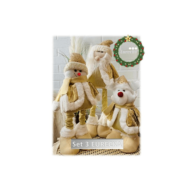 Pack 3 Monos Muñecos Navideños Patas Largas 60cm Pascuero 3