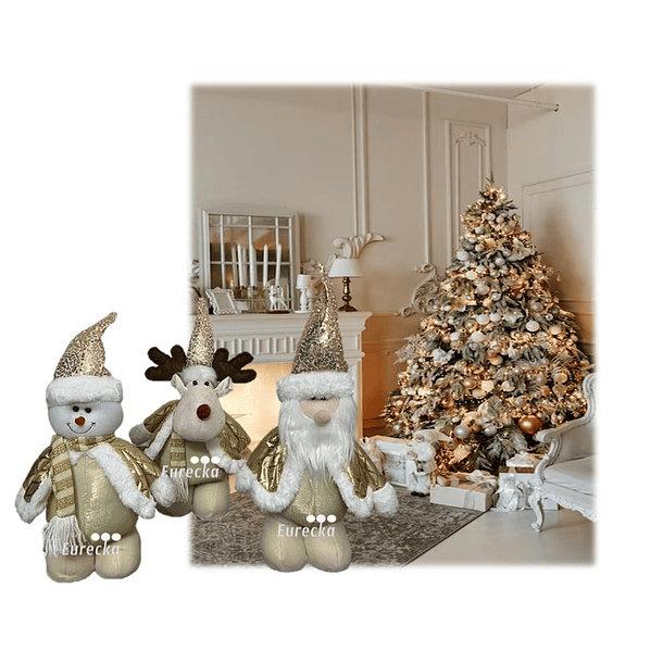 Pack 3 Monos Muñecos Navideños Patas Largas 60cm Pascuero 8