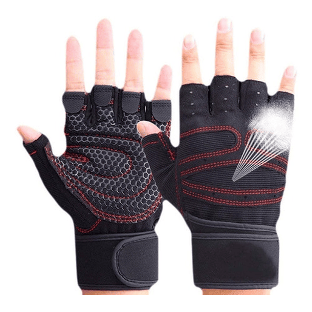 Guantes Entrenamiento Gym Levantamiento De Pesas Negro  1