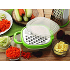 Rallador De Verduras O Queso 3 En 1 Plastico Con Envase 2